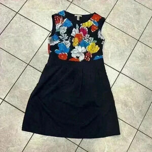 Banana Republic Sleeveless Navy Floral Dress Size 10